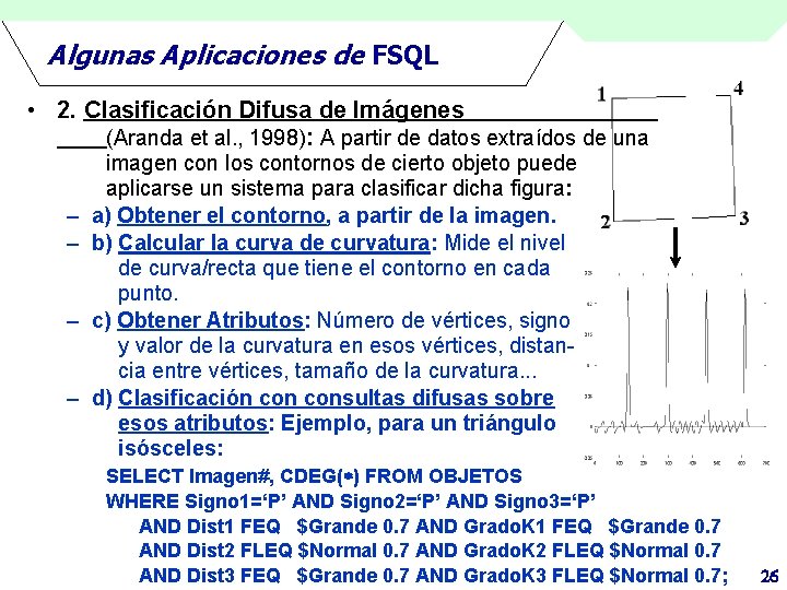 Algunas Aplicaciones de FSQL • 2. Clasificación Difusa de Imágenes (Aranda et al. ,