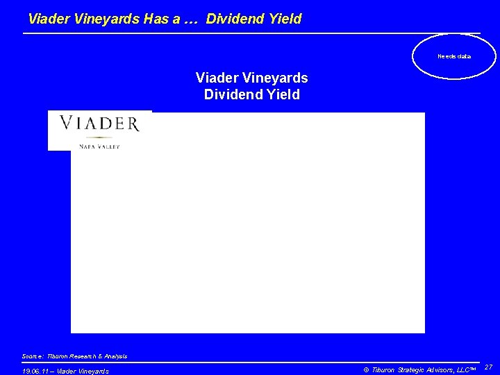 Viader Vineyards Has a … Dividend Yield Needs data Viader Vineyards Dividend Yield Source: