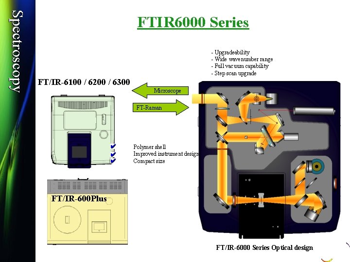 Spectroscopy FTIR 6000 Series - Upgradeability - Wide wavenumber range - Full vacuum capability