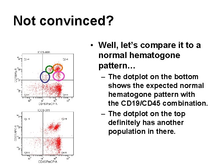 Not convinced? • Well, let’s compare it to a normal hematogone pattern… – The