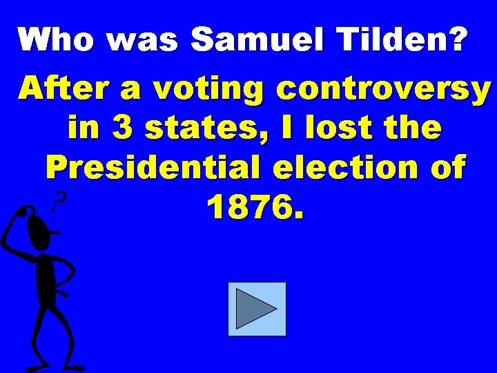 Who was Samuel Tilden? After a voting controversy in 3 states, I lost the