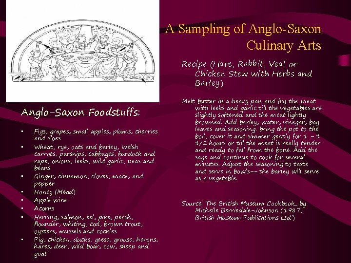 A Sampling of Anglo-Saxon Culinary Arts Recipe (Hare, Rabbit, Veal or Chicken Stew with