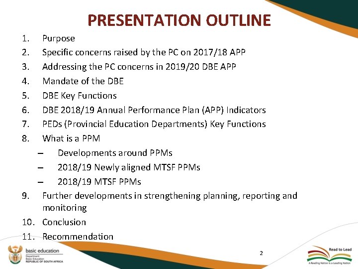 PRESENTATION OUTLINE 1. 2. 3. 4. 5. 6. 7. 8. Purpose Specific concerns raised