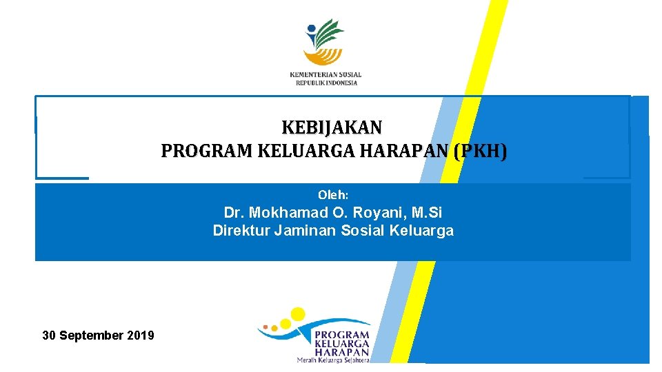 KEBIJAKAN PROGRAM KELUARGA HARAPAN (PKH) Oleh: Dr. Mokhamad O. Royani, M. Si Direktur Jaminan