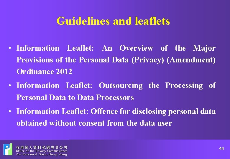 Guidelines and leaflets • Information Leaflet: An Overview of the Major Provisions of the