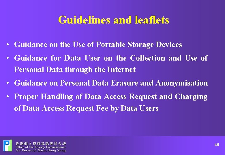Guidelines and leaflets • Guidance on the Use of Portable Storage Devices • Guidance