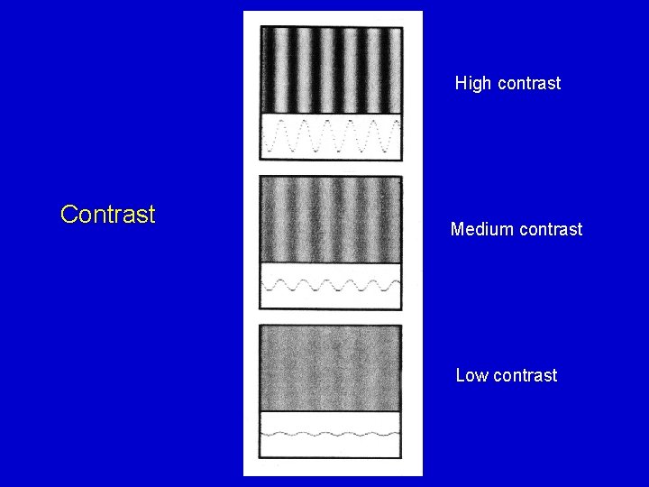 High contrast Contrast Medium contrast Low contrast 