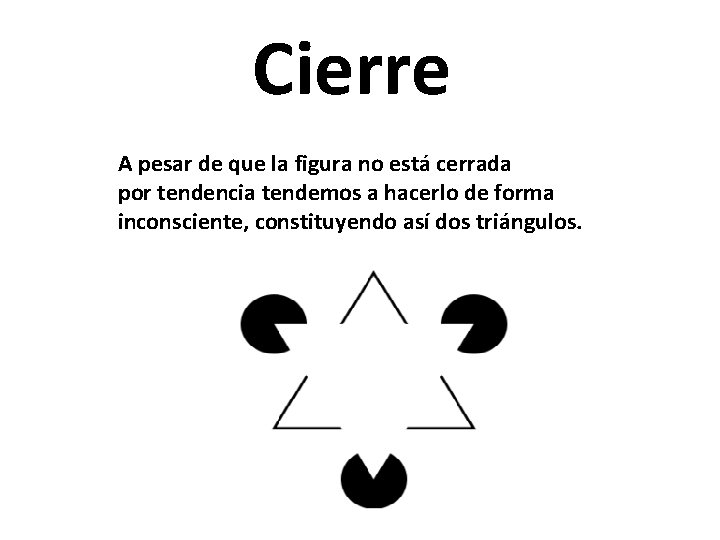 Cierre A pesar de que la figura no está cerrada por tendencia tendemos a