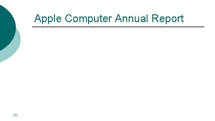 Apple Computer Annual Report 30 