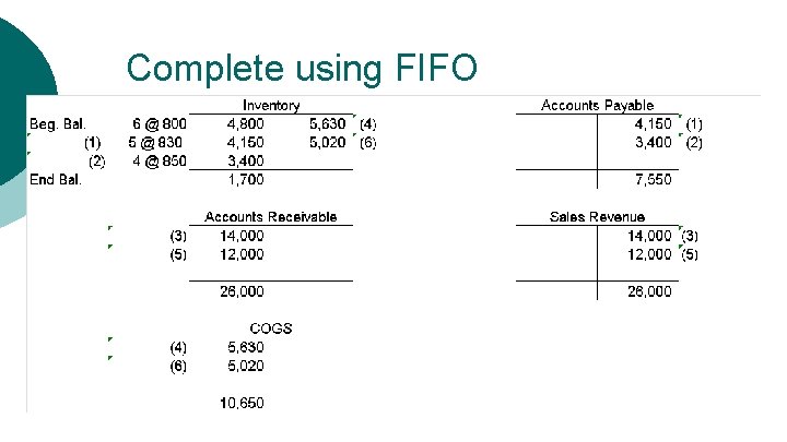 Complete using FIFO 