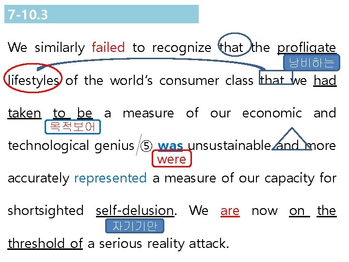 7 -10. 3 We similarly failed to recognize that the profligate 낭비하는 lifestyles of