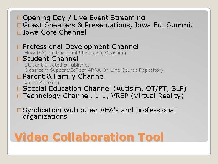 � Opening Day / Live Event Streaming � Guest Speakers & Presentations, Iowa �