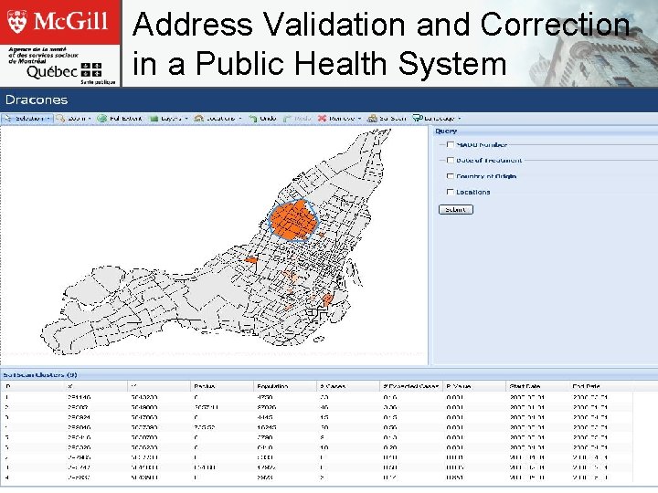 Address Validation and Correction in a Public Health System 