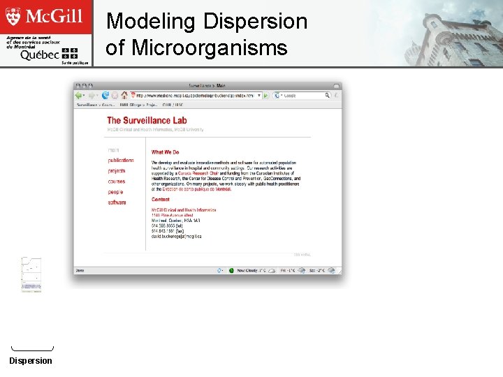 Modeling Dispersion of Microorganisms Dispersion 