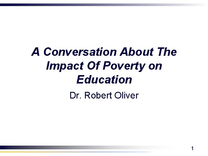 A Conversation About The Impact Of Poverty on