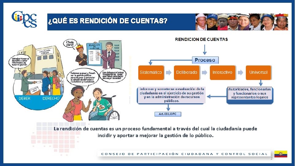 ¿QUÉ ES RENDICIÓN DE CUENTAS? La rendición de cuentas es un proceso fundamental a