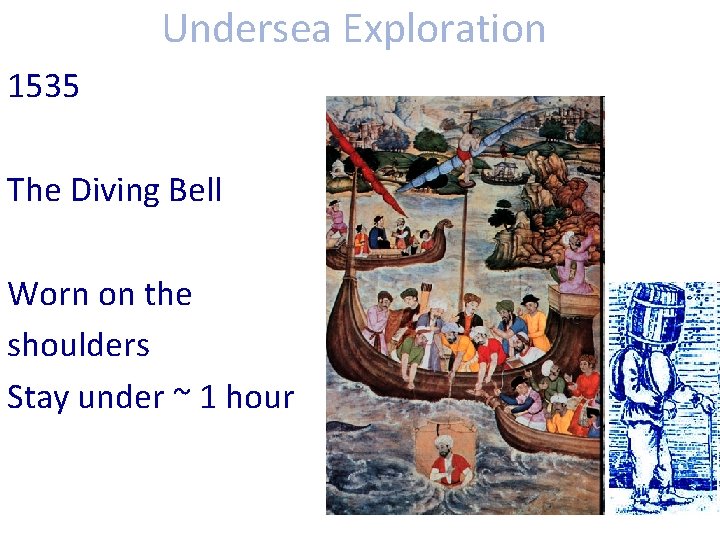 Undersea Exploration 1535 The Diving Bell Worn on the shoulders Stay under ~ 1