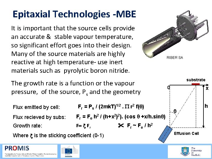 Epitaxial Technologies -MBE It is important that the source cells provide an accurate &
