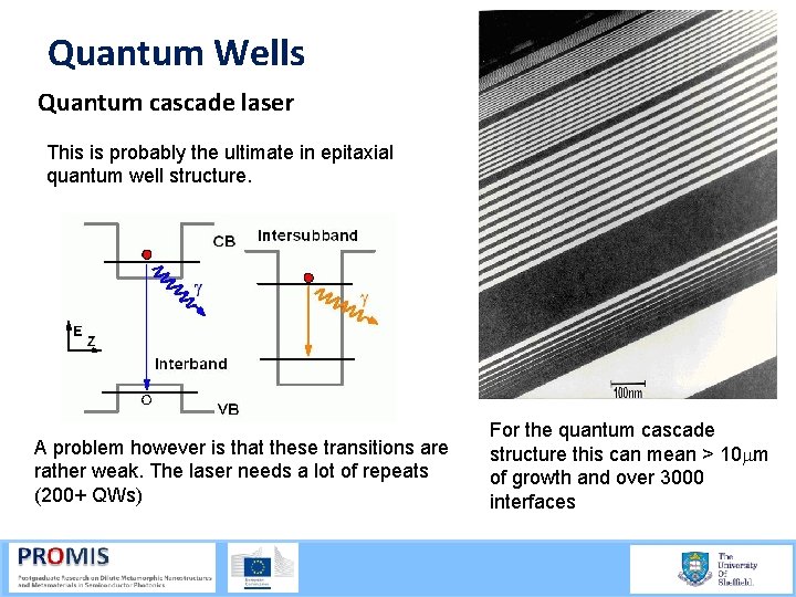 Quantum Wells Quantum cascade laser This is probably the ultimate in epitaxial quantum well