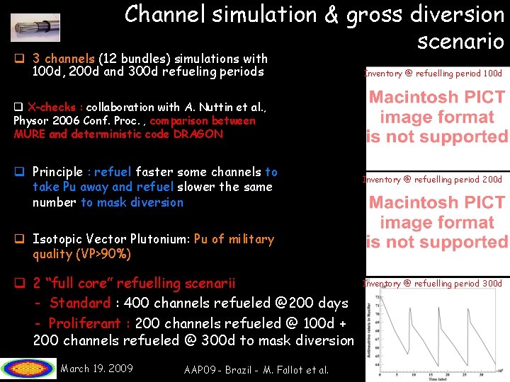 Channel simulation & gross diversion scenario q 3 channels (12 bundles) simulations with 100