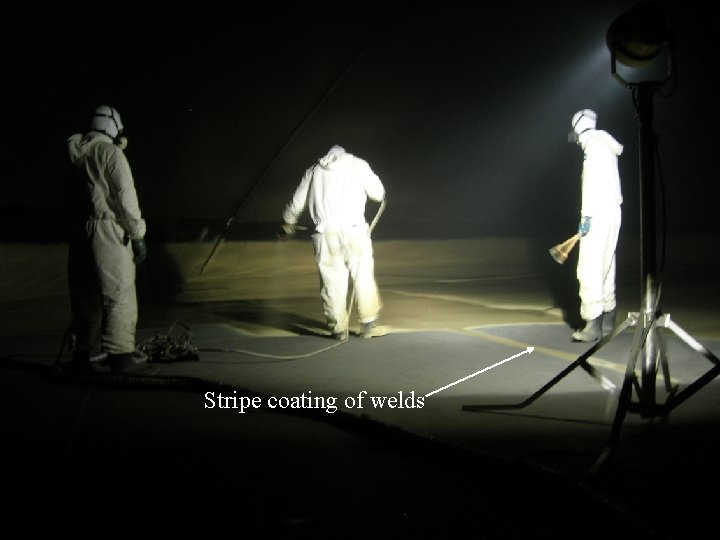 Stripe coating of welds 