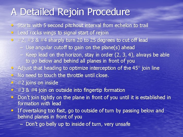 A Detailed Rejoin Procedure • • • Starts with 5 second pitchout interval from