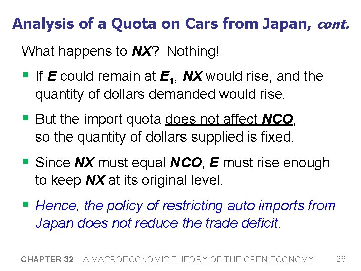 Analysis of a Quota on Cars from Japan, cont. What happens to NX? Nothing!