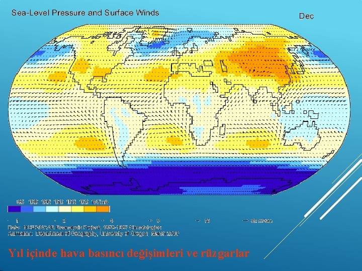 Yıl içinde hava basıncı değişimleri ve rüzgarlar 