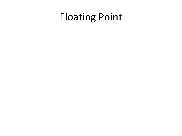 Floating Point 