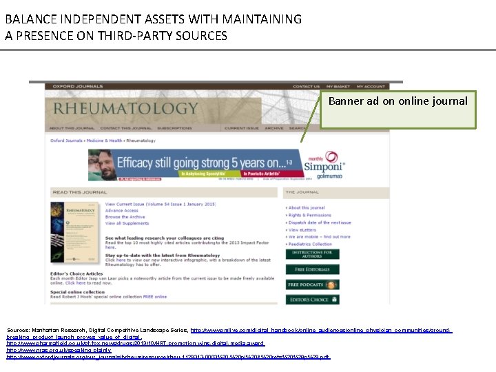 BALANCE INDEPENDENT ASSETS WITH MAINTAINING A PRESENCE ON THIRD-PARTY SOURCES Banner ad on online