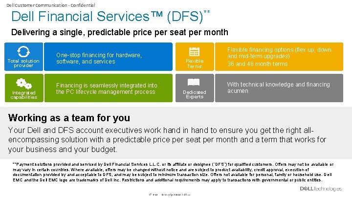 Dell Customer Communication - Confidential Dell Financial Services™ (DFS)** Delivering a single, predictable price