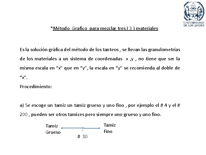*Método Grafico para mezclar tres ( 3 ) materiales Es la solución gráfica del