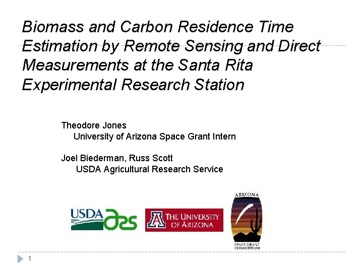 Biomass and Carbon Residence Time Estimation by Remote Sensing and Direct Measurements at the