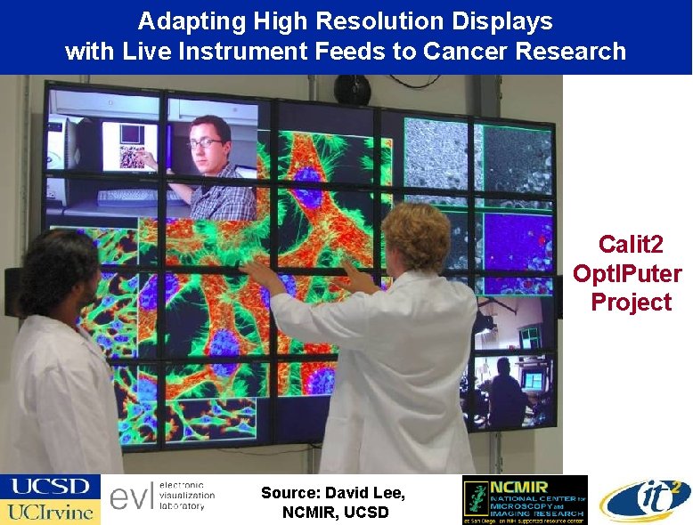 Adapting High Resolution Displays with Live Instrument Feeds to Cancer Research Calit 2 Opt.
