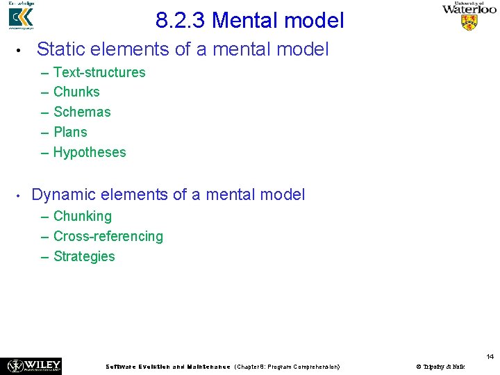 8. 2. 3 Mental model • Static elements of a mental model – –
