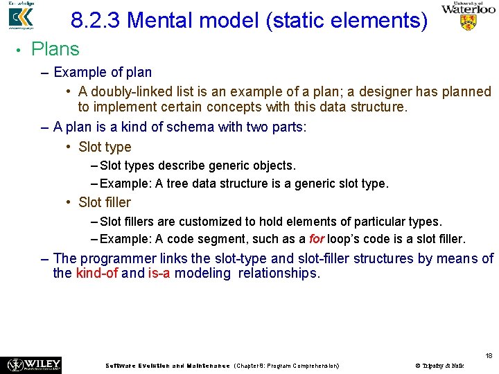 8. 2. 3 Mental model (static elements) • Plans – Example of plan •