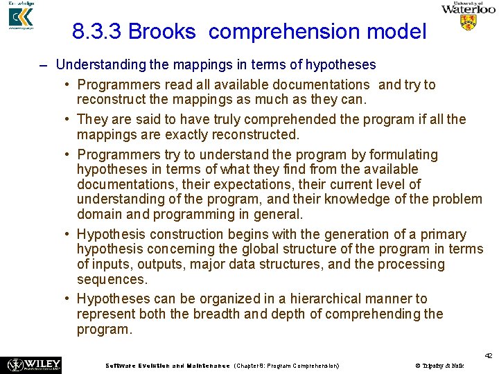 8. 3. 3 Brooks comprehension model – Understanding the mappings in terms of hypotheses