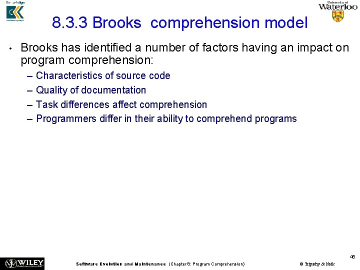 8. 3. 3 Brooks comprehension model • Brooks has identified a number of factors