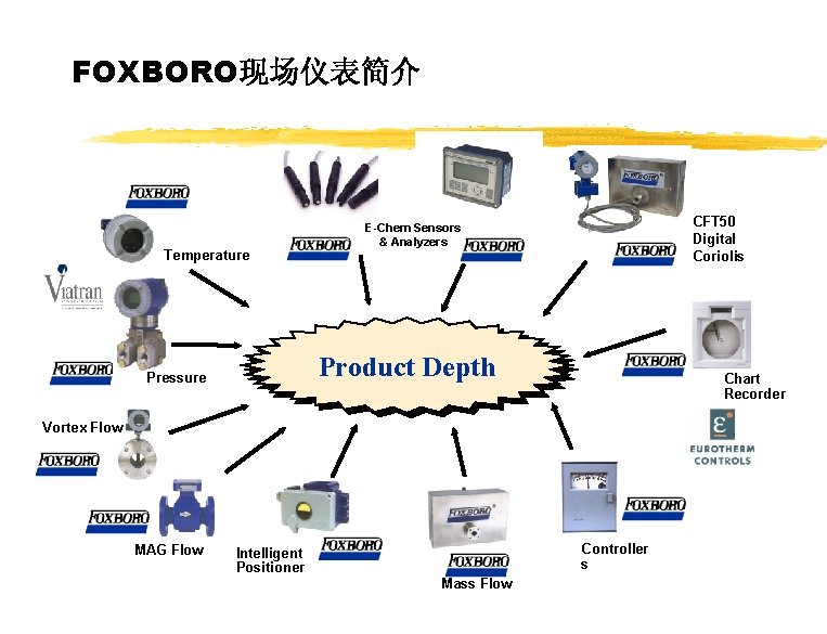 FOXBORO现场仪表简介 Temperature CFT 50 Digital Coriolis E-Chem Sensors & Analyzers Product Depth Pressure Chart