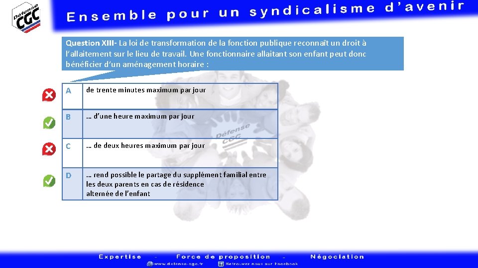 Question XIII- La loi de transformation de la fonction publique reconnaît un droit à