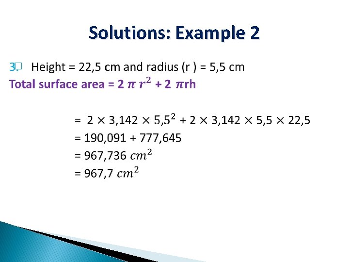 Solutions: Example 2 � 
