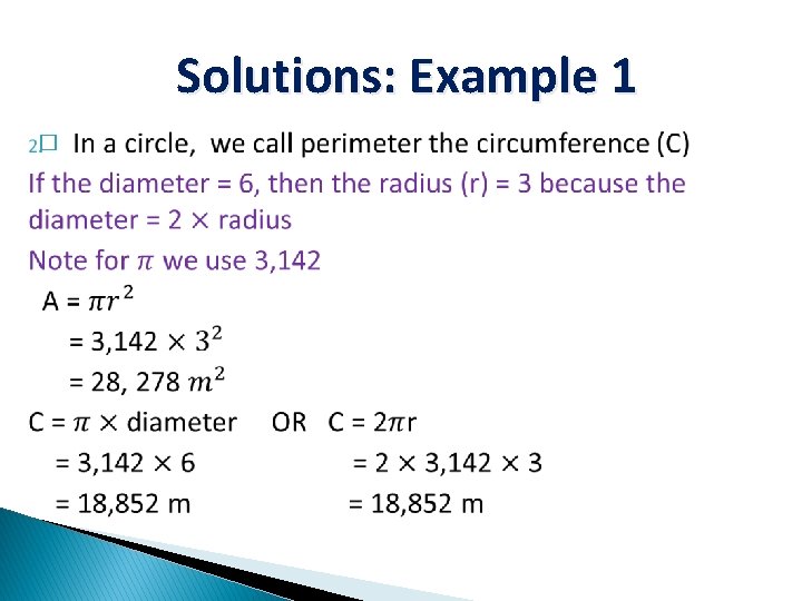 Solutions: Example 1 � 