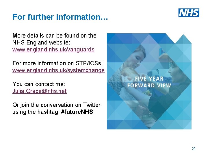 For further information… More details can be found on the NHS England website: www.