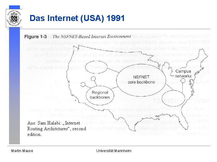 Das Internet (USA) 1991 Aus: Sam Halabi: „Internet Routing Architctures“, second edition. Martin Mauve