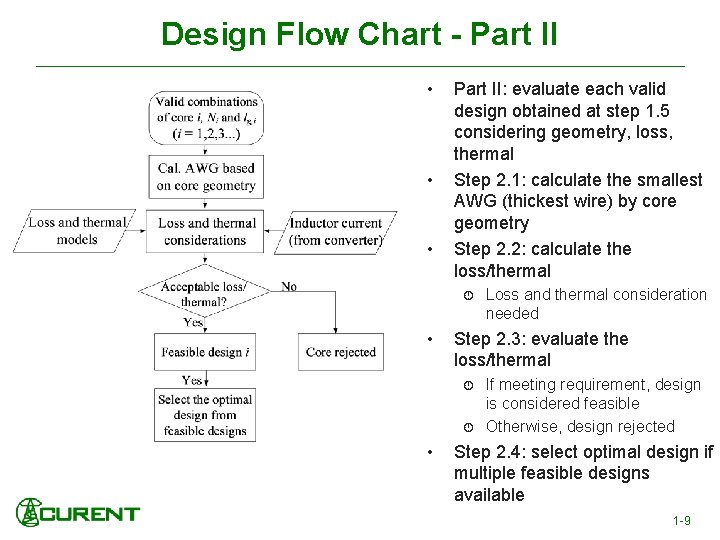 Design Flow Chart - Part II • • • Part II: evaluate each valid
