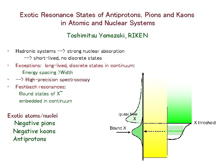 Exotic Resonance States of Antiprotons, Pions and Kaons in Atomic and Nuclear Systems Toshimitsu