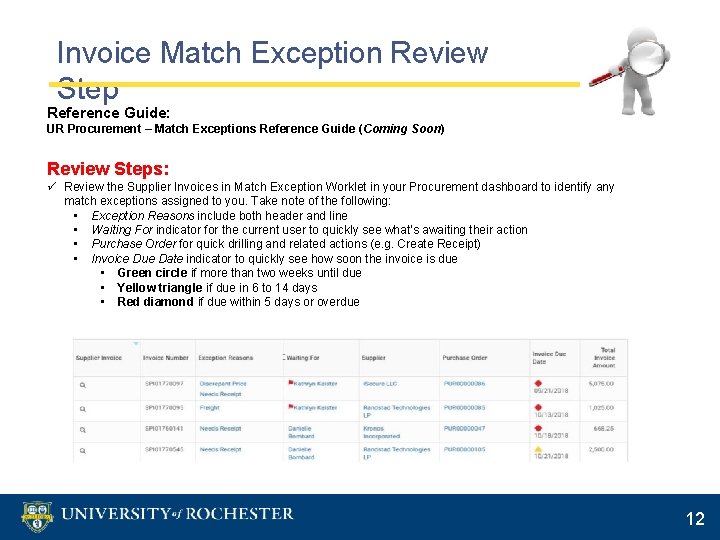 Invoice Match Exception Review Step Reference Guide: UR Procurement – Match Exceptions Reference Guide