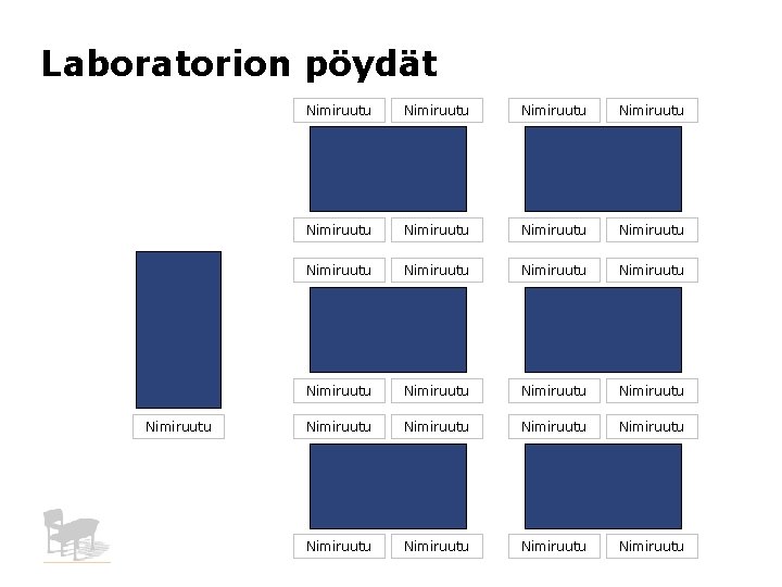 Laboratorion pöydät Nimiruutu Nimiruutu Nimiruutu Nimiruutu Nimiruutu Nimiruutu Nimiruutu 