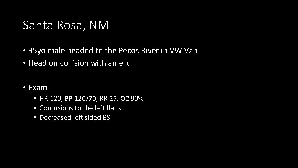 Santa Rosa, NM • 35 yo male headed to the Pecos River in VW