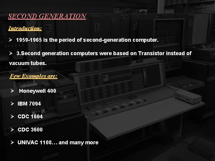 Generations of Computer Presented by D Seethalakshmi MCA